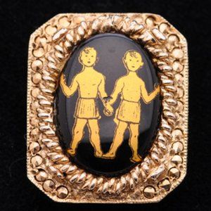 Zodiac Twins - Golden boys on black Pin - FREE with Purchase*